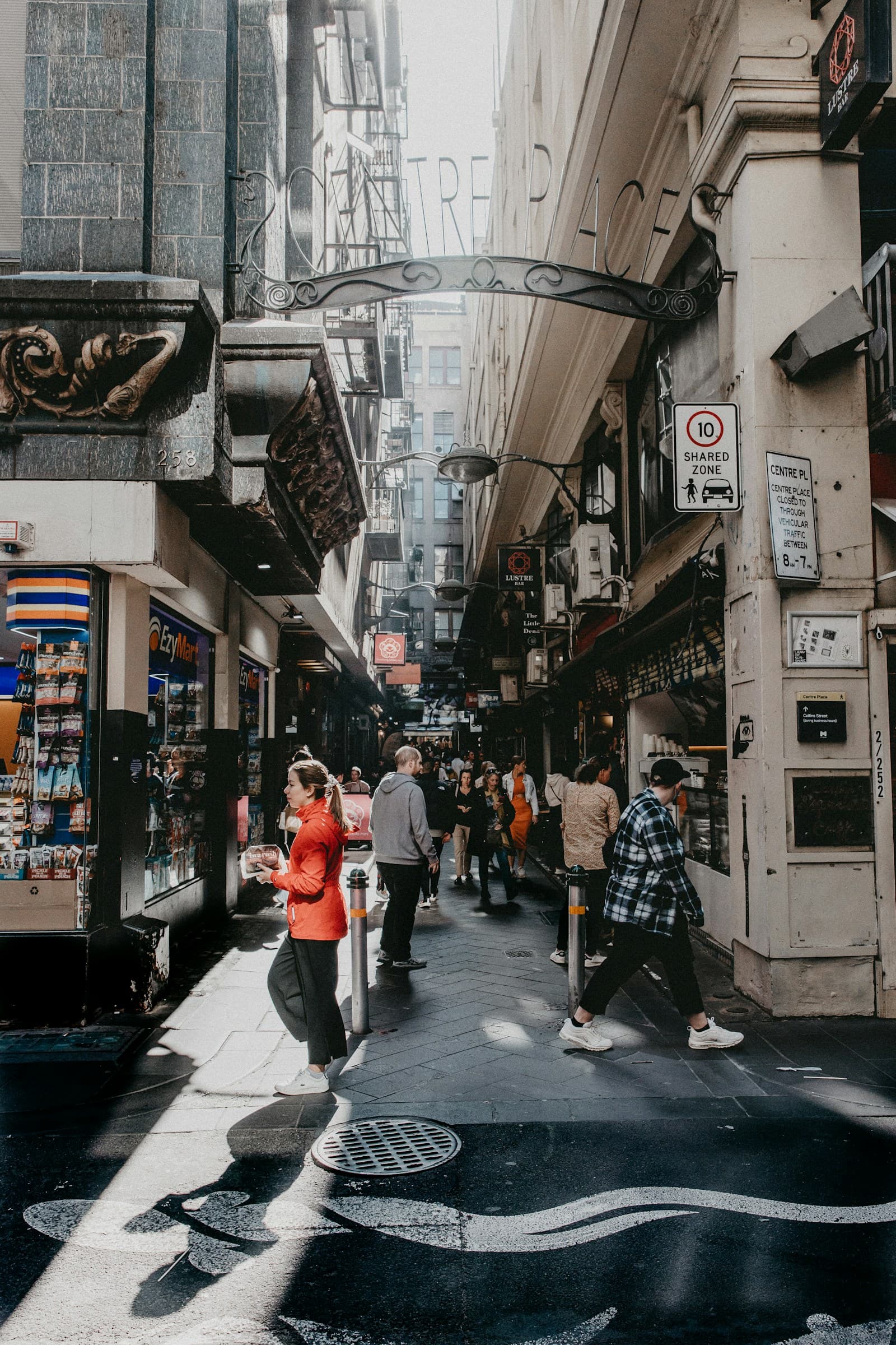 People exploring Centre Place, a Melbourne laneway
